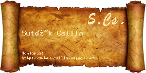 Suták Csilla névjegykártya